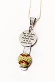 Let The Field Be Joyful Softball Bible Verse Necklace, Psalms 29 12 Bible Verse Gift, Softball Mom Gift for Her, Softball Player Gift