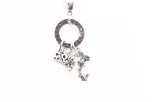 Cheer Mom Pendant on Silver Chain, Cheerleader Mom Gift, Gift For Her, Gift for Mom, Cheer Squad Mom, Jewelry Gift For Wife