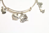 Cheer Expanding Bangle Charm Bracelet, Cheer Mom Gift, Cheer Grandmother Gift, Cheer Jewelry, Cheerleader Gift, Gift For Her, Valentines Day