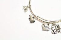 Cheer Expanding Bangle Charm Bracelet, Cheer Mom Gift, Cheer Grandmother Gift, Cheer Jewelry, Cheerleader Gift, Gift For Her, Valentines Day