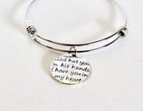 God Has You In His Hands I Have You In My Heart Expanding Bangle Charm Bracelet, Graduation Gift For Her, Girlfriend Gift, Wife Jewelry Gift