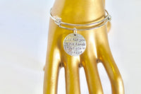 God Has You In His Hands I Have You In My Heart Expanding Bangle Charm Bracelet, Graduation Gift For Her, Girlfriend Gift, Wife Jewelry Gift