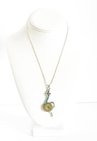 Shotgun Shell Necklace, Blue Crystal Snake 20 Gauge Pendant, Gift For Her, Shooting Sports Jewelry Gift, Southwestern Style Wife Jewelry