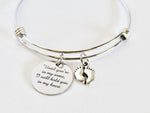 Until You're In My Arms, I Will Hold You In My Heart Expanding Bangle Charm Bracelet, Jewelry Gift for Her, Pregnancy Loss Memorial Gift