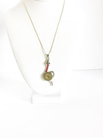 Shotgun Shell Necklace, Red Crystal Snake 20 Gauge Pendant Gift For Her, Shooting Sports Jewelry Gift For Wife, Southwestern Style Jewelry
