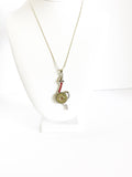 Shotgun Shell Necklace, Red Crystal Snake 20 Gauge Pendant Gift For Her, Shooting Sports Jewelry Gift For Wife, Southwestern Style Jewelry
