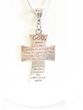 Serenity Prayer Cross on Silver Chain, Motivational Necklace Gift, Inspirational Jewelry, Serenity Prayer Necklace, Recovery Gift