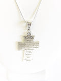 Serenity Prayer Cross on Silver Chain, Motivational Necklace Gift, Inspirational Jewelry, Serenity Prayer Necklace, Recovery Gift