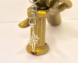 Cross and Blood Red Drops Stone Keychain, Graduation Gift,  New Car Gift, Gift For Her, Blood of Christ Keychain Gift,  Baptism Gift