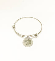 He Who Started A Good Work In You Will Carry It To Completion Scripture Bangle, Stacking Bangle, Phillipians 1:4 Bible Verse Jewelry Gift