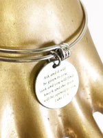 Ask Seek Knock Luke 11:9 Expanding Bangle Charm Bracelet, Scripture Jewelry Gift For Her, Scripture Bracelet, Bible Verse Christian Jewelry