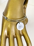 Love The Lord Your God With All Your Heart, All Your Soul, and All Your Mind Expanding Bangle Charm Bracelet, Matt 22:37 Scripture Bracelet