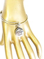 The Lord Is My Rock Expanding Bangle Charm Bracelet, Sympathy Gift, Psalm 18:2 Scripture Bracelet, Scripture Faith Jewelry Gift for Her