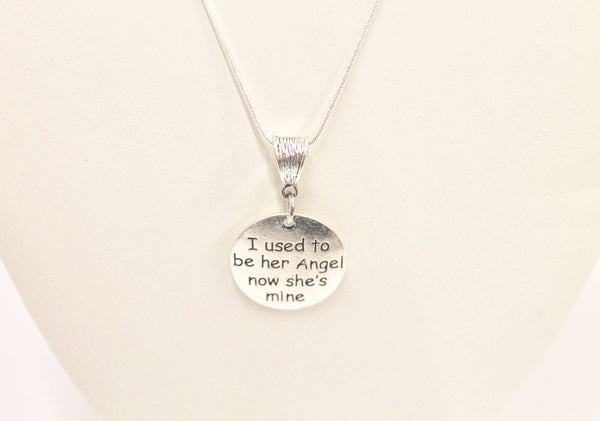 I Used to Be Her Angel Now She's Mine Necklace, In Remembrance of Mom Gift For Her, Wife Gift, Necklace Gift