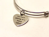 My Heart Belongs To A Police Officer Expanding Bangle Charm Bracelet, Police Wife Gift for Her, Jewelry Gift Bracelet, Gift For Wife