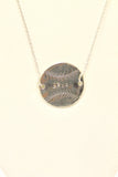 Personalized Hand Stamped Baseball Softball Connector Pendant Necklace, Baseball Gift For Her, Baseball Mom Necklace, Baseball Lover Jewelry