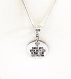 Those Who Walk With God Reach Their Destination Pendant Necklace, Religious Comfort Jewelry Gift For Her, Sympathy Christian Baptism Jewelry
