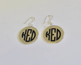 Monogrammed Earrings on Sterling Silver Earwires, Personalized Monogrammed Jewelry Gift For Her, Initial Jewelry Gift For Wife, Bride Gift