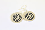 Monogrammed Earrings on Sterling Silver Earwires, Personalized Monogrammed Jewelry Gift For Her, Initial Jewelry Gift For Wife, Bride Gift