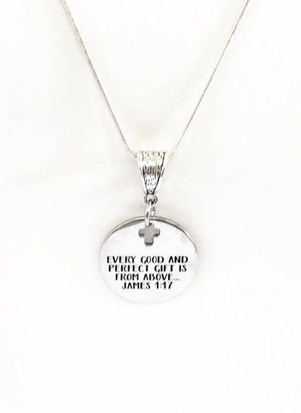 Every Good And Perfect Gift Is From Above Pendant Necklace, James 1:17 Bible Verse Scripture Gift, Religious Jewelry Gift For Her, Christian
