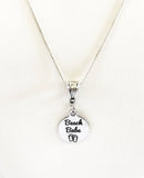 Beach Babe SS Engraved Pendant Necklace, Beach Lover Gift, Spring Jewelry Gift For Her, Summer Fun Jewelry, Girlfriend Trip Gift, Wife Gift