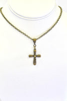 Antique Brass Cross Mustard Seed Necklace, Luke 17:6 Bible Verse Jewelry, Bible Verse Gift For Her, Faith Jewelry Graduation Gift