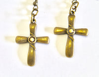 Mustard Seed Earrings, Antique Brass Cross Jewelry, Luke 17:6 Bible Verse Jewelry, Bible Verse Gift For Her, Faith Jewelry Graduation Gift