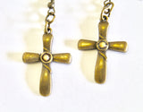 Mustard Seed Earrings, Antique Brass Cross Jewelry, Luke 17:6 Bible Verse Jewelry, Bible Verse Gift For Her, Faith Jewelry Graduation Gift
