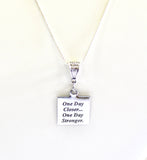 One Day Closer One Day Stronger Necklace, Exercise Jewelry, Encouragement Gift, Motivational Jewelry Gift, Graduation Gift for Her