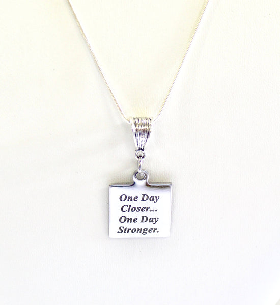 One Day Closer One Day Stronger Necklace, Exercise Jewelry, Encouragement Gift, Motivational Jewelry Gift, Graduation Gift for Her