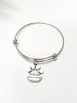 You Left Paw Prints On My Heart Expanding Bangle Charm Bracelet, Pet Dog Remembrance Jewelry, Mourning Pet Loss, Remembering Pet, Dog Mom