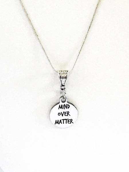 Mind Over Matter SS Engraved Pendant Necklace, Encouragement Jewelry Gift For Her, Motivational Jewelry For Daughter, Inspirational Jewelry