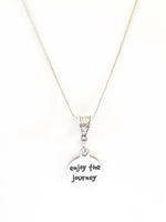 Enjoy The Journey Egraved Pendant Necklace, Mindfulness Jewelry Gift For Her, Motivational Jewelry For Daughter, Inspirational Jewelry