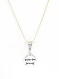 Enjoy The Journey Egraved Pendant Necklace, Mindfulness Jewelry Gift For Her, Motivational Jewelry For Daughter, Inspirational Jewelry