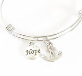 This Hope Is Our Anchor Expanding Bangle Charm Bracelet, Hebrews 6 19 Bible Verse Bracelet Gift for Her, Inspirational Wife Jewelry Gift