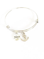 This Hope Is Our Anchor Expanding Bangle Charm Bracelet, Hebrews 6 19 Bible Verse Bracelet Gift for Her, Inspirational Wife Jewelry Gift