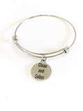 Clean And Sober Expanding Bangle Charm Bracelet Gift, Recovery Motivational Jewelry Gift for Her, Addiction Recovery Gift For Him