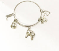 Horse Lover Cowgirl Equestrian Stackable Expandable Bangle Charm Bracelet Gift For Her, Cowgirl Jewelry, Horse Lover, Southwestern Style