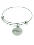 Dont Blend In Stand Out Stackable Expanding Bangle Charm Bracelet, Uniqueness Gift for Her, Celebrating Individuality, Motivational Jewelry