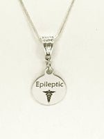 Epileptic Medical Condition Awareness SS Engraved Pendant Necklace, Medical Jewelry Gift For Her, Epileptic Jewelry, Medical Condition ID