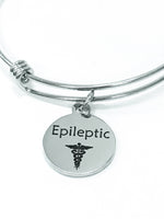 Epileptic Medical Expanding Charm Bracelet, Medical Notification Awareness Bracelet, Epilepsy Awareness, Epilepsy Alert Stacking Bracelet