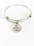 BeYOUtiful Stacking Expandable Bangle Charm Bracelet, Daughter Stackable Motivational Encouragement Jewelry Gift For Her, Sympathy Gift