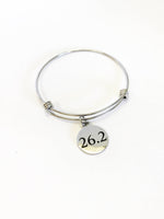 26.2 Marathon Bracelet, Expanding Bangle Charm Bracelet, Stacking Bangle, Stackable Bracelet, Runner Jewelry, Marathon Jewelry Gift for Her