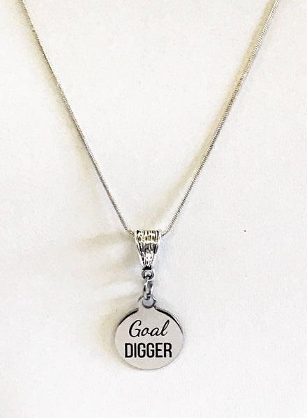 Goal Digger Necklace, Motivational Necklace Gift for Her, Direct Sales Team Gifts, Inspiring Success Gifts, Goal Setting and Achieving
