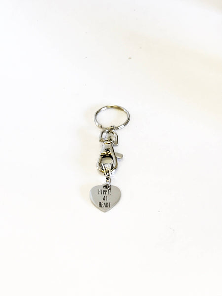 Hippie At Heart Keychain, Hippie Keychain Gifts, Hippie Valentine Gifts, Valentine's Day, Hippie Jewelry Gifts, Hippie New Car Gift Idea