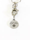 Let Your Heart Be Your Compass Keychain Gift, Graduation Moving Gift, Encouragement Gift For Her, Life Affirmation Mindfulness Jewelry Gift