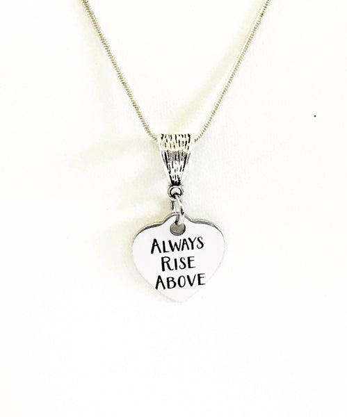 Motivational Jewelry Gifts, Always Rise Above Pendant Necklace, Motivational Gifts For Her, Wife Jewelry, Motivational Daughter Jewelry Gift
