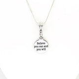 Believe You Can And You Will Silver Necklace, Encouragement Jewelry Gift For Daughter, Believe In You, Motivational Jewelry Gifts, Inspiring