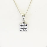 Today A Bride Tomorrow A Wife Forever Your Daughter Silver Necklace, Wedding Gift for Mother Of The Bride, Wedding Necklace Gift For Mom