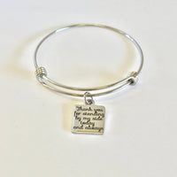 Thank You For Standing By My Side Today And Always Stacking Expanding Bangle Charm Bracelet, Wedding Party Gifts, Bridesmaids Gifts For Her